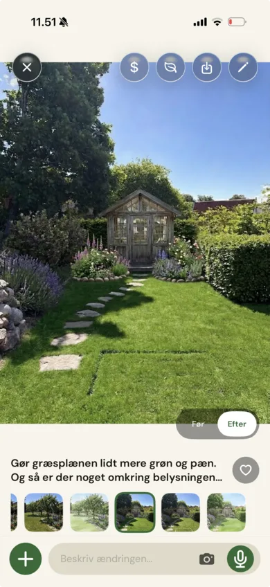 Before and after garden dream images in Viggo