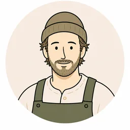 Viggo, a friendly garden mentor in a cap and overalls